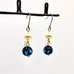 金沢銀箔 のとほたる ピアス 8mm玉 チタンポスト 0179