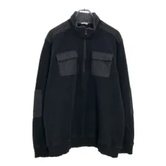 Calvin klein カルバンクライン ハーフジップ コットン セーター ブラック(メンズ L相当)中古 古着 U5466