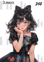 コラージュ素材　人物ステッカー　女の子　A6サイズ　5枚入り　シール　ノーカット　248