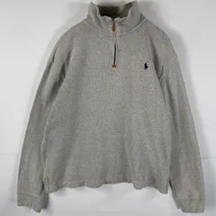 古着 90's～00's/90年代～00年代 ポロバイラルフローレン Polo by Ralph Lauren コットンニット ハーフジップ M  グレー メンズ