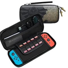 Switch 有機ELモデル対応 ケース スイッチ Oled 収納ケース【大容量・全面保護・ストラップ付】衝撃吸収 防汚防水 Switch 収納バッグ スイッチ キャリングケース ハードポーチ 10枚ゲームカード収納