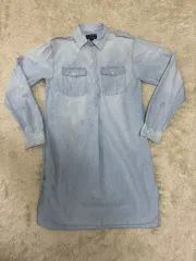 ポロ デニム シャツ ワンピース XS