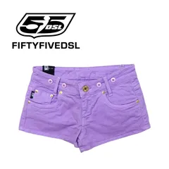 【アウトレット商品】55DSL　カラーデニム　ショートパンツ　パープル