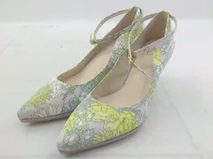 ◇ Launa lea ラウナレア ポインテッドトゥ 花柄 ヒール パンプス サイズ24cm 1/2 パープル系 レディース P  【1209090006001】