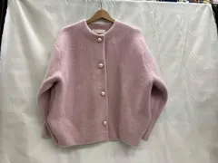 rirandture ピンク パール釦コクーンニットジャケット パール釦