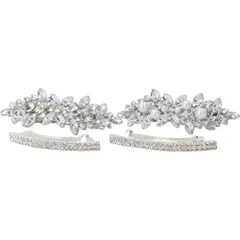 ☆ シルバー15 ☆ バレッタ ヘアクリップ バレッタ ヘアクリップ ヘアアクセサリー ヘアアクセ 大きめ まとめ髪 パール パーティバレッタ 髪飾り 髪留め ヘッドアクセ 大人 ヘッドアクセサリー ヘアアレンジ エレガント 華やか 結婚式 お呼ばれ