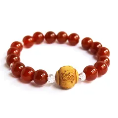 【送料無料】【新品】天然石 パワーストーン ブレスレット 柘植 つげ 赤メノウ 日本製 レディース メンズ M/L / 弘法大師 胎蔵界曼荼羅 金剛界曼荼羅ブレス
