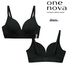 onenova ノンワイヤーブラ　ブラトップ　BLACK 毎日使えるメリノウールブラ | 3D構造でノンワイヤーとは思え