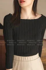 fifth｜フィットニットスクエアネックリブニット