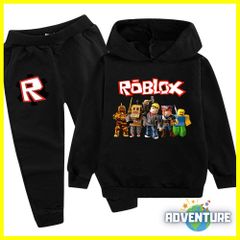ロブロックス長袖 パーカー 100 110 120 130 140 150 160 黒ブラック セットアップ トレーナー上下セット 男の子 ゲーム 服 キッズ 子供 ROBLOX RB1