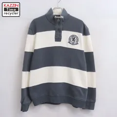 00s TOMMY HILFIGER ボーダー柄 ハーフジップ スウェット トレーナー メンズ 表記Lサイズ