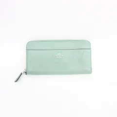 コーチ COACH 財布 長財布 ウォレット ラウンドジップ アコーディオン 小銭入れ ストラップ付 レザー 6643 ウォッシュドグリーン  