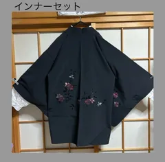 羽織のみ｜黒地に多色花刺繍入り羽織（インナー別売）メンズ 着物 羽織 和風 和モダン 和洋ミックス 和モード ビッグシルエット