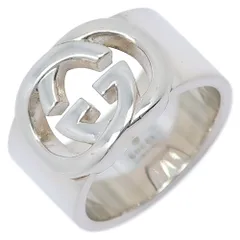 【GUCCI】グッチ インターロッキングG ワイド シルバー925 12.5号 レディース 9.5g リング・指輪