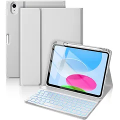 【在庫限り】HETHOT iPad用 キーボード付きケース A16 第11世代/第10世代 JIS日本語配列 7色バックライト 超軽量 着脱式 耐汚れ性素材カバー ペンシルホルダー付き Bluetoothキーボード 多角度調整【日本語取扱説明書付き】