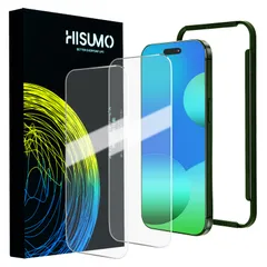 【迅速発送】【2枚セット】 HISUMO iPhone 15 ガラスフィルム HDクリア ガイド枠付き 自動吸着 貼りやすい 旭硝子素材 割れない 指紋防止 耐衝撃 指紋防止 飛散防止保護フィルム 保護ガラス 画面シート 画面シール 強化ガラス 画面保護ガラス