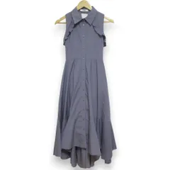 未使用 24AW SNIDEL スナイデル イレヘムシャツワンピース ノースリーブ ロングワンピース SWFO244075 サイズ0 ブルー系 レディース 古着 中古 USED