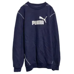 PUMA ロゴスウェット トレーナー プーマ S ネイビー プルオーバー 古着卸 アメリカ仕入 a703-5467