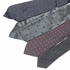 ドルチェ&ガッバーナ ドルガバ DOLCE&GABBANA ネクタイ 4本セット まとめ ナロータイ ワイドタイ シルク ロゴ 総柄 レジメンタル ビジネス グレー ブラック ネイビー ボルドー X