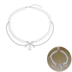 【数量限定】結婚式 パーティ おしゃれ アクセサリー 入学式 人気 ショートネックレス 卒業式 パール レディース 母の日 ネックレス パールネックレス 披露宴 [Doyime]