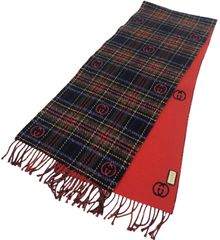 GUCCI チェック柄 マフラー 195x35cmユニセックス - メルカリ