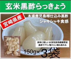 【宮崎のお漬物】玄米黒酢らっきょう　150ｇ3袋セット　人気の一品