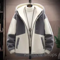 【新品未使用】ボアパーカー メンズ パーカー コート アウター 裏ボア 裏起毛パーカー★裏起毛★暖かい ジャケット ジップパーカー ボアジャケット★長袖★防寒 もこもこ アウター フード付き 冬 新作dvcp36