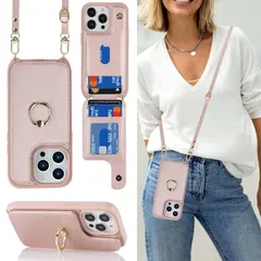 Cavor iPhone 14 Pro Max 手帳型ケースiPhone 14 Pro Max スマホケースショルダー クロスボディ肩掛け 首かけ 斜めがけ ショルダー ケース 背面ポケット付きiPhone14 Pro Max 財布型ケース【上下開】iPh 0