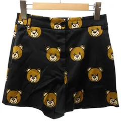 モスキーノ MOSCHINO COUTURE 美品 ハーフパンツ ショートパンツ ショーツ 総柄 クマ柄 黒 ブラック 38 約S IBO73 0626のサムネイル