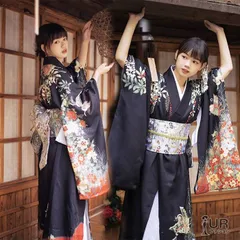 新品未使用✨️ 浴衣 YUKATA 黒地 花柄 155-165 cm 夏祭り 花火
