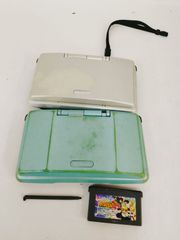 ジャンク Nintendo ds 2台 シルバー ブルー 動作未確認 NTR-001 ソフト、タッチペン付 金色のガッシュベル！！  任天堂 初代