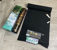 正絹 西陣織 黒共名古屋帯 帯地反物 2点セット 夏帯/通年帯 寂光 