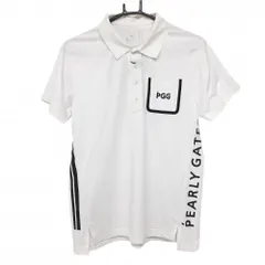 【新品】PGGパーリーゲイツ 半袖ポロシャツ 白 サイドロゴ ストレッチ 吸水速乾 UVケア  メンズ 4(M) ゴルフウェア PEARLY GATES