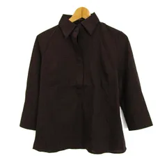 コムサ・デ・モード 長袖シャツ トップス 七分袖 スキッパーカラー レディース 11サイズ ブラウン COMME CA DU MODE 【中古】