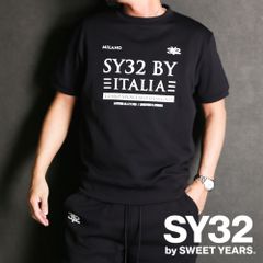 【SY32 by SWEET YEARS/エスワイサーティトゥバイスィートイヤーズ】SPIRAL KNIT ZIP TEE - BLACK / グラフィック ニットTシャツ / 15013【国内正規品】