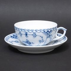 ロイヤル・コペンハーゲン ブルーフルーテッドハーフレース ティーカップ＆ソーサー / Y4452-1