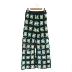 オリエンス Oriens ジャーナルスタンダード クロシェニットパンツ ストレート イージー F 黒 ライトブルー アイボリー /DO ■OS