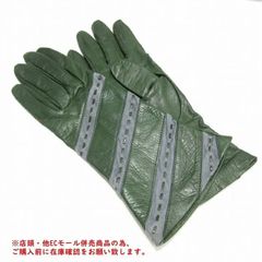 ※併売商品※◆中古美品◆Ferragamo【フェラガモ】手袋 グローブ レザー グリーン サイズ7 レディース　M1044