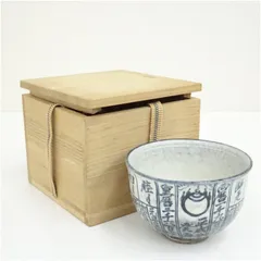 京焼　浅見与し三造　新世紀暦手茶碗（保護箱） 茶道 抹茶 おしゃれ 抹茶茶碗 抹茶碗 和食器 レトロ 茶器 骨董 茶わん 茶会 茶の湯 12月 冬