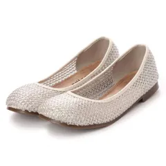 ITALICO メッシュ バレエ パンプス 日本製 痛くない ローヒール (14it95 ラメシルバー)