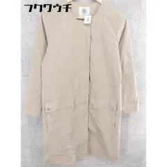◇ Lugnoncure ルノンキュール ノーカラー 薄手 ジップアップ コート ジャケット サイズM ベージュ レディース 【中古】 【1002802546631】