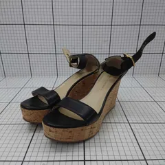 ◇ Θ FABIO RUSCONI ウェッジソールサンダル ブラック系 37 レディース E  【1508250036101】