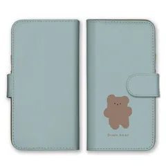 iPhone 16 Pro ケース 手帳型 アイフォン16プロ スマホケース 携帯ケース くまさん クマ テディベア 熊 可愛い 大人女子 韓国 くすみカラー 水色 ピンク デザイン  スマホカバー カラー03