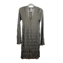 【M MISSONI　ミッソーニ イタリア製　ニットワンピース　Mサイズ相当　ブラウン】