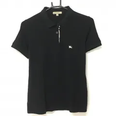 ★特価★バーバリー 半袖ポロシャツ 黒 胸ロゴ刺しゅう レディース M ゴルフウェア BURBERRY GOLF