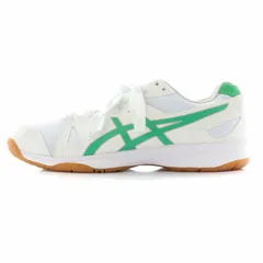 アシックス asics 体育館シューズ インドアシューズ スニーカー メッシュ US4 22.5cm 白 ホワイト 緑 グリーン TSY102 /XK ■GY99