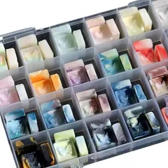 techichidou シーリングワックス 鉱石 宝石 ラメ キューブ スクエア シーリングスタンプ 封蝋 手紙 レター 結婚式 招待状((3)蝶の標本 24色 96個 各4個)