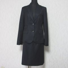 美品 OLD ENGLAND オールドイングランド ロロピアーナ生地 ストライプ ジャケット×スカート スーツ セットアップ 36 ネイビー レディース 古着 中古 USED