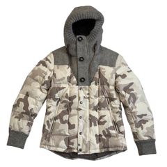 MONCLER モンクレール ダウンジャケット ベージュ系 グレー バーモント BEAUMONT 54954 迷彩柄 カモフラ柄 41919-85-54954 メンズ サイズ0 Sサイズ