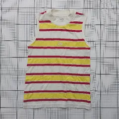 ◇ ⊂ Lee リー ボーダー柄 カジュアル ノースリーブ ロゴ刺繍タンクトップ サイズM イエロー系 レディース E  【1508200021225】